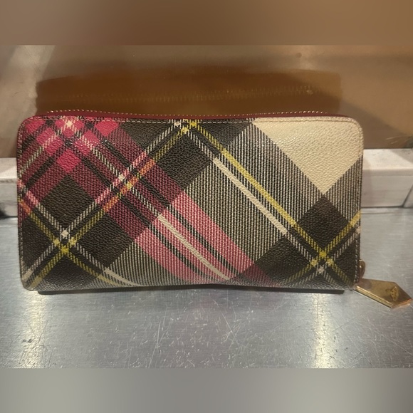 Vivienne Westwood Tartan Wallet with Gold Logo - Picture 4 of 5